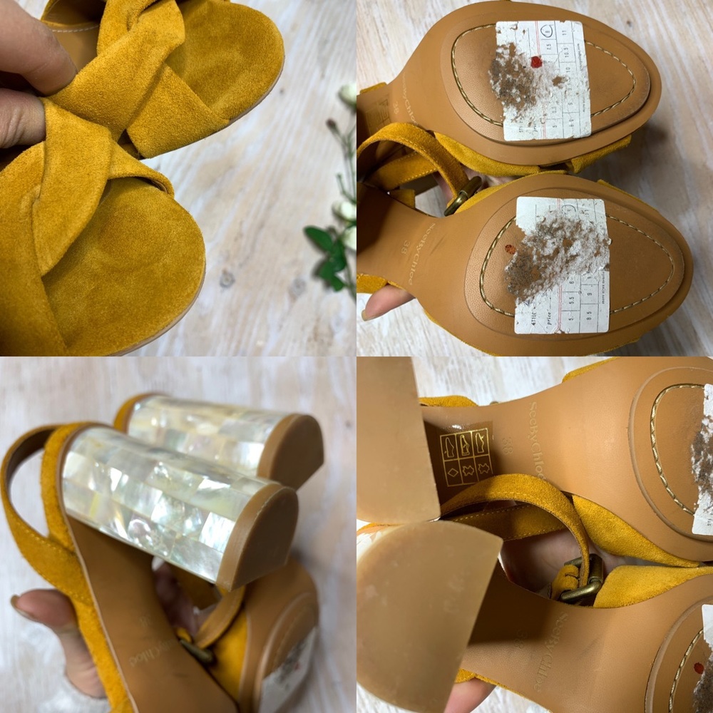 HP✨ SEE BY CHLOÉ Ankle strap mother of Pearl heel - Picture 7 of 7